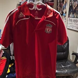adidas Red Liverpool Crest Adult Polo Shirt